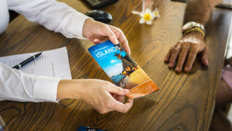 Guest booking a tour at a hotel